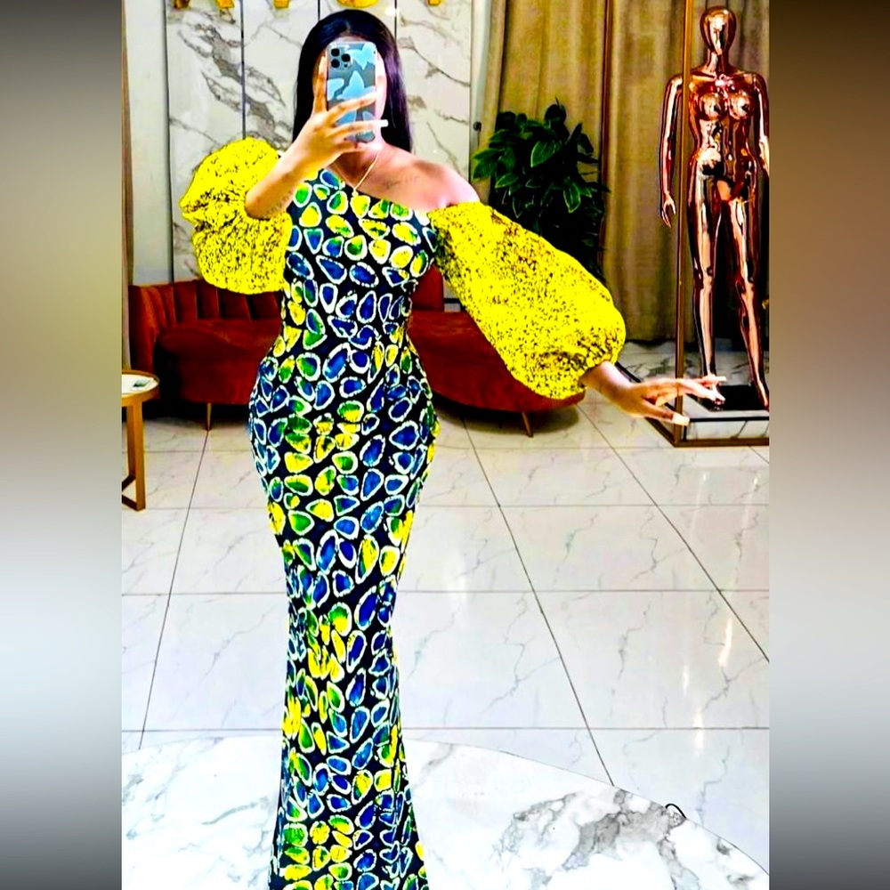 Ankara gown best ladies gown for outing,wedding and parties.